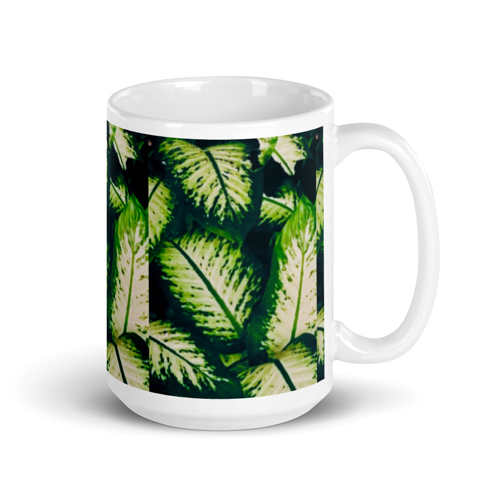 Rainforest Leaves Mug 15oz Handle Right 