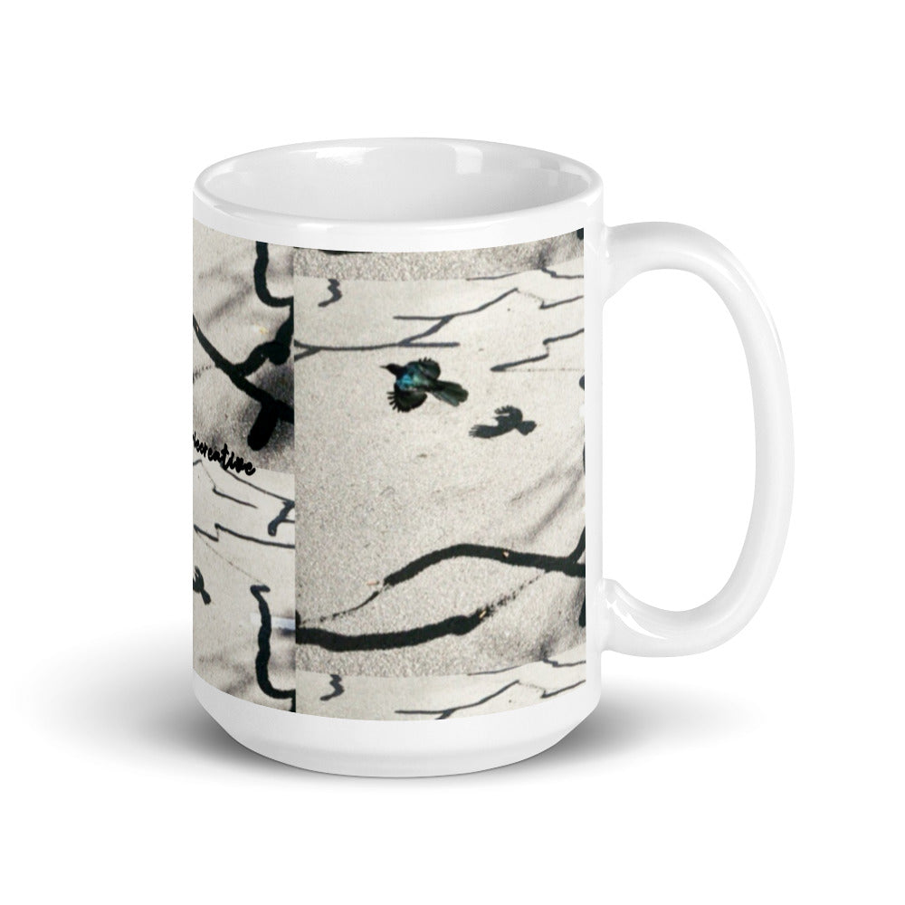 Desert Bird Abstract Mug 15oz Handle Right