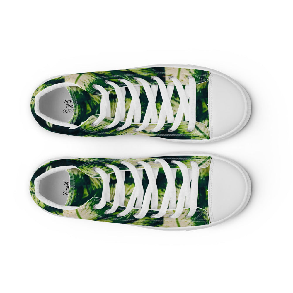 Rainforest Leaves Women's High Tops Top View