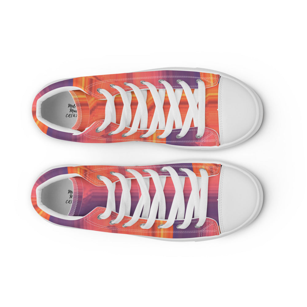 Abstract Sunset Women's High Tops Top View