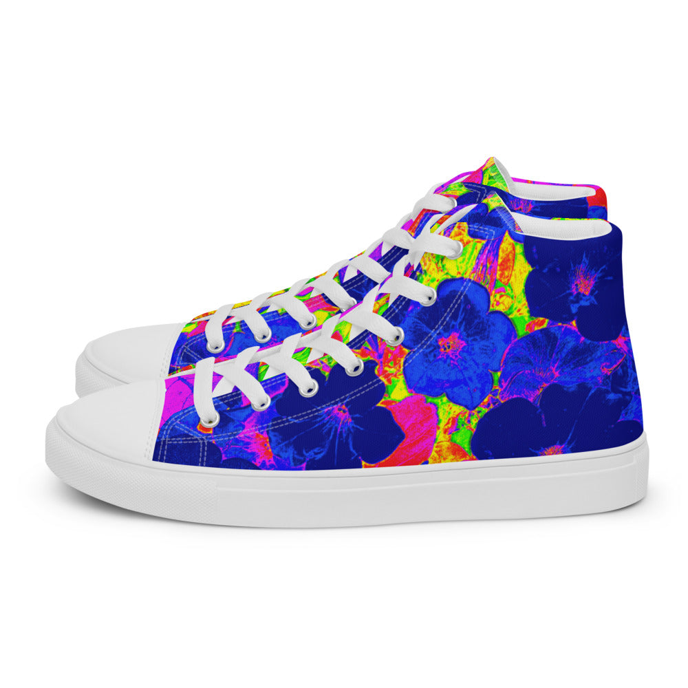 Neon Leaves Women's High Tops Left Shoe