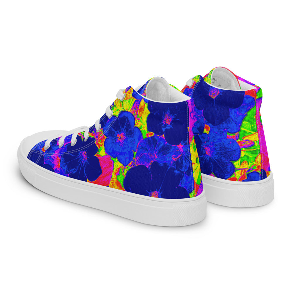 Neon Leaves Women's High Tops Left Back