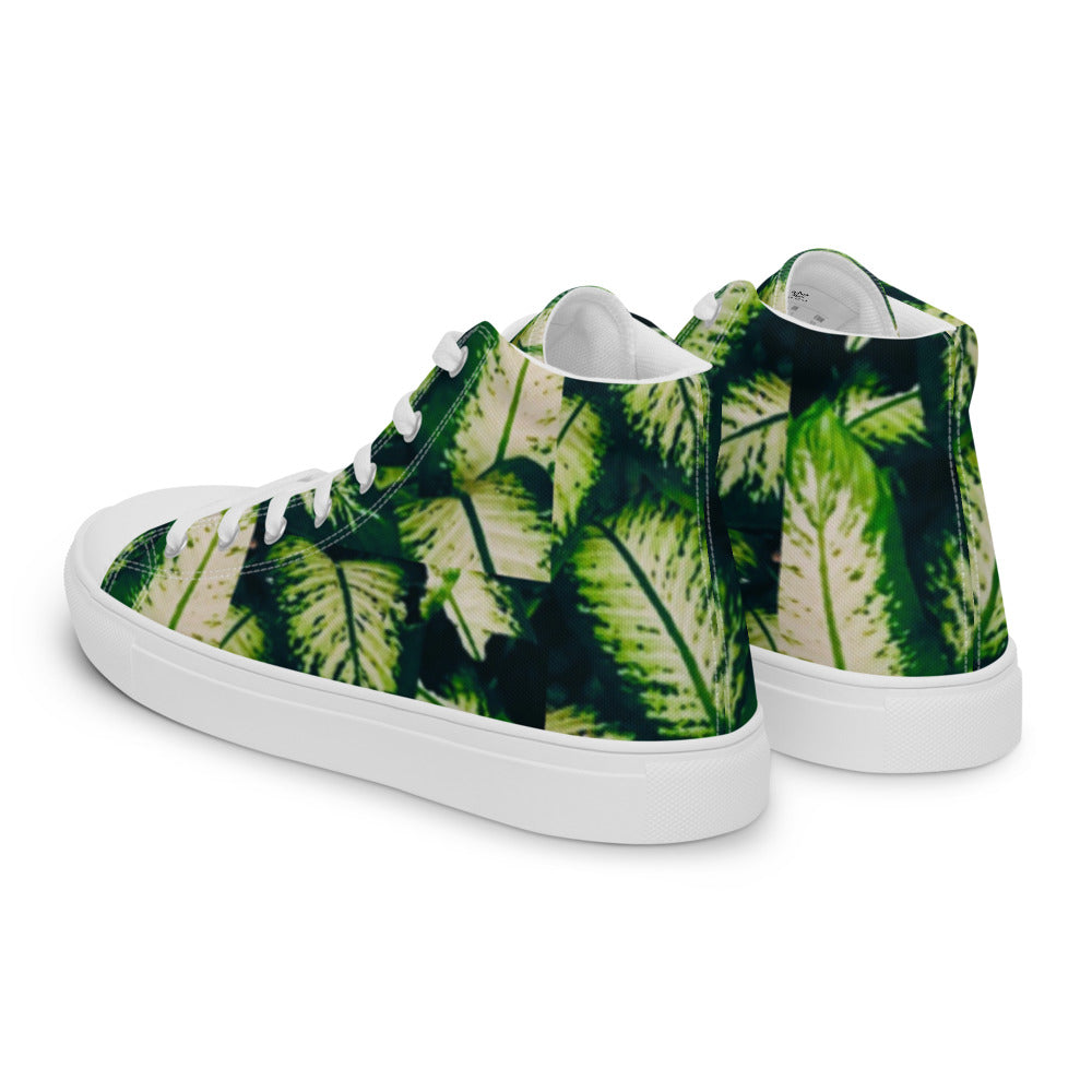 Rainforest Leaves Women's High Tops Left Back