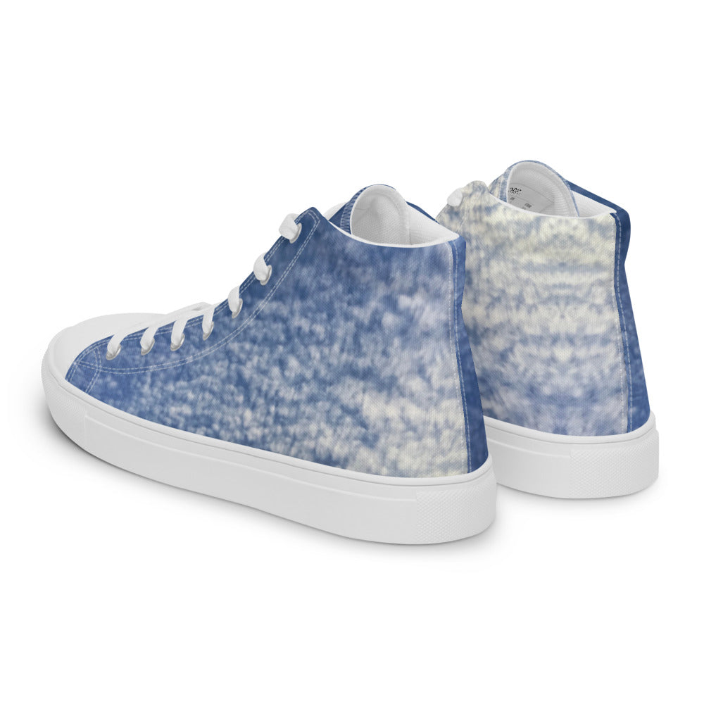 Paintbrush Clouds Women's High Tops Left Back