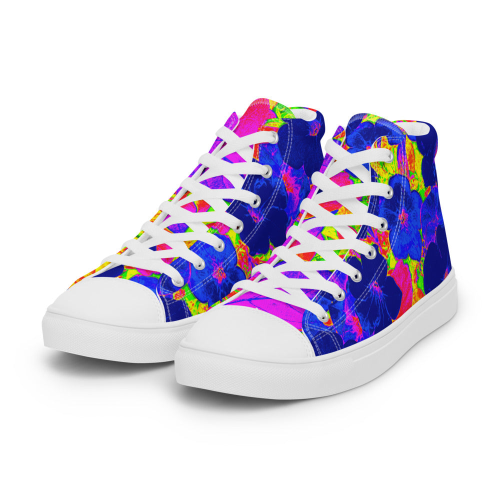 Neon Leaves Women's High Tops Left Front